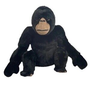 Animal Alley black Gorilla plush silverback 14" stuffed Toys R US Monkey Jungle